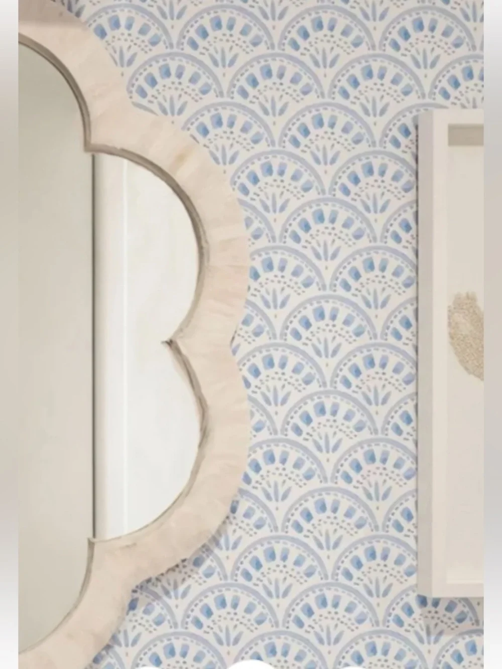 Cailini Coastal Riley Scallop Sky Blue Wallpaper